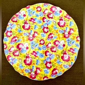 Two's Company Caroline Chintz Salad Wall Plate, 8", Multi-Color Floral
